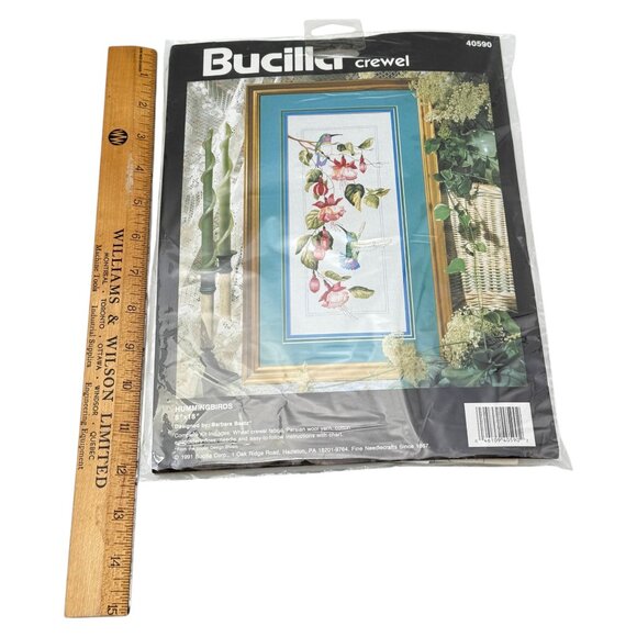 Bucilla  Needlepoint Crewel Kit Hummingbirds 8 x 18 Vintage New 1991 - Picture 4 of 4